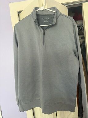 Hickey Freeman EUC Men's Light Gray Quarter-Zip Sweater